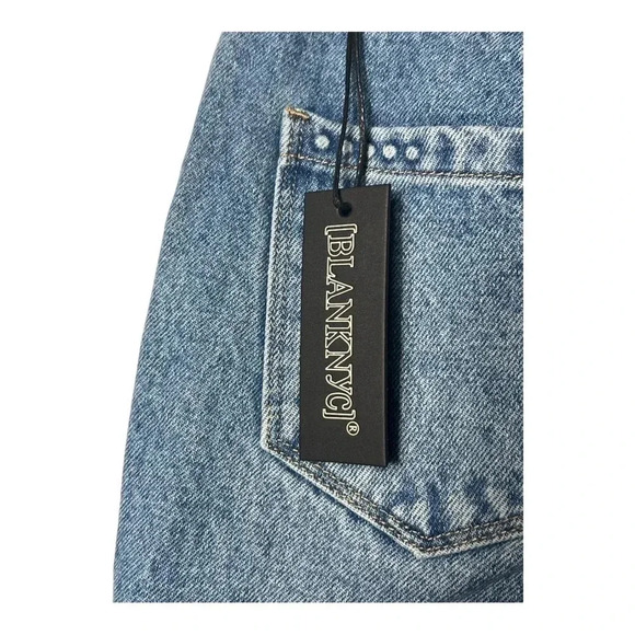 BLANK NYC “THE BAXTER” RIBCAGE STRAIGHT LEG DENIM JEANS W/ FAUX LEATHER‎ SIZE 24 - Picture 14 of 15